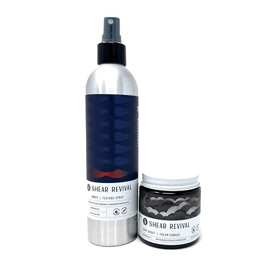 Shear Revival Gray Ghost Cream Pomade & Amity Texture Spray for Men & Women