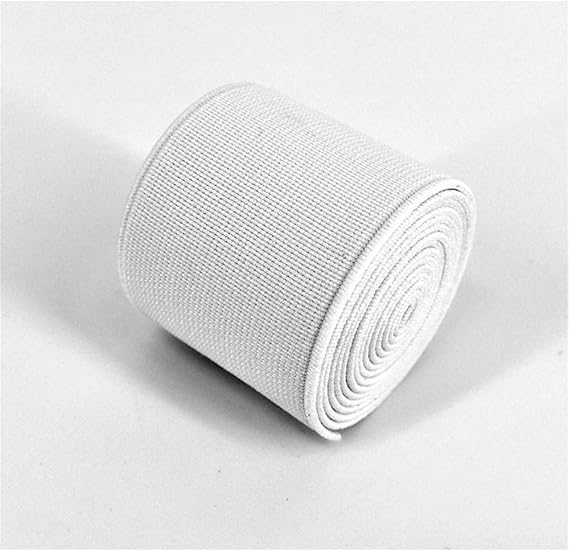 1 Roll Flat Elastic Cord 1.5-Inch Wide by 3-Yard Double-Side Twill Elastic Band(#1 White)