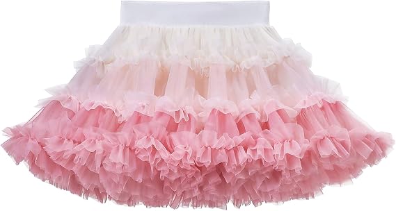 Tutu Skirts for Toddler Girls, Gradient Tiered Skirt Color-Block Fluffy Soft Tulle Skirt Daily Outfit Tutu Dress 1T-5T