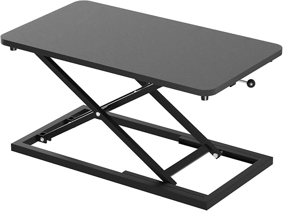 Decoholic 24 inch Height Adjustable Standing Desk Converter(Black) | Scissors Lift Keyboard and Mouse Riser,Ergonomic Sit Stand Workstations,suitable to hold large/small items
