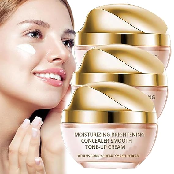 Moisturizing Brightening Concealer Smooth Tone-Up Cream - Crema De Maquillaje, Corrector Iluminador Hidratante Crema Tonica Suave, Makeup Cream for Brightening (3)