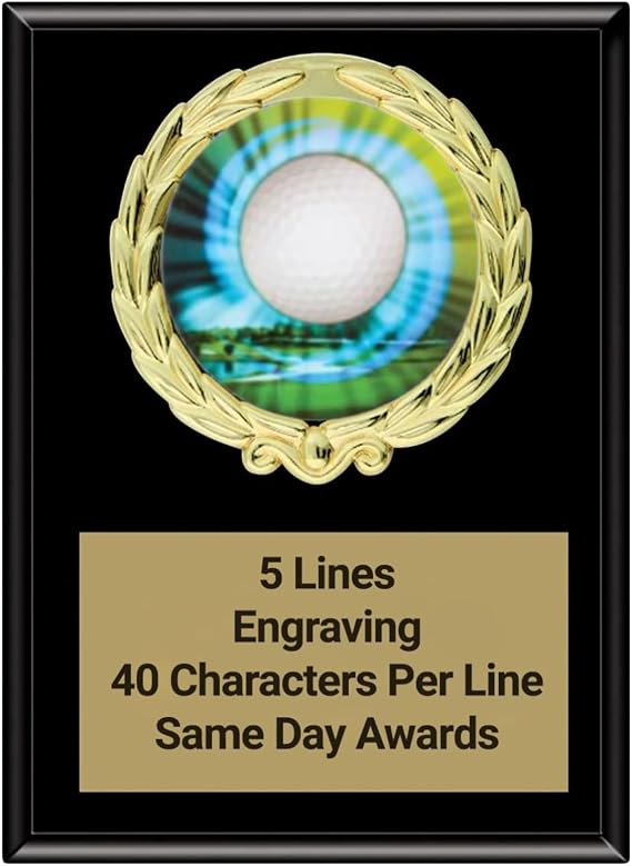 Black Magic Golf Plaque | Free Engraving, Ebony Wood, Black Matte Finish, 5 Lines of Engraved Text, Two Sizes Available