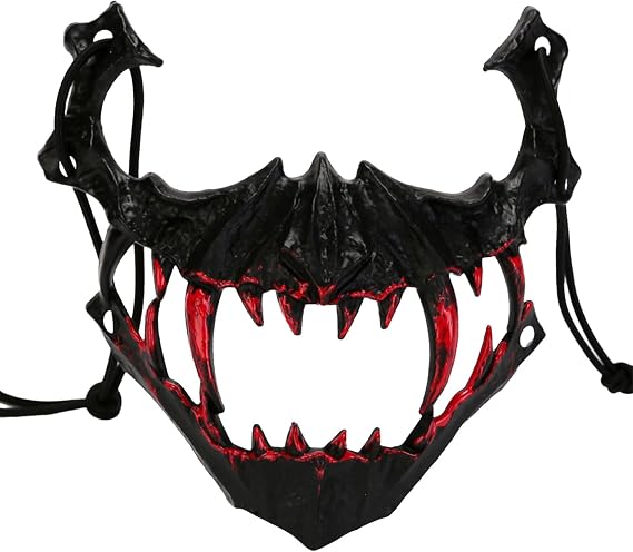 Halloween Scary Skull Mask Horror Half Face Masks Japanese Skeleton Cosplay Props