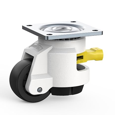 HOLKIE 1 Pack Leveling Casters with Ratchet Handle Design | TD60Heavy Duty Industrial Casters with Adjustable Leveling Pads