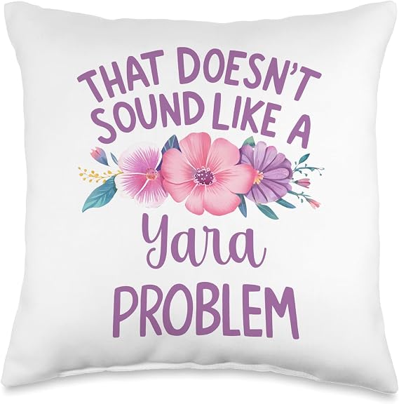 Yara Personalized Cute Flower Girls Yara Name Throw Pillow