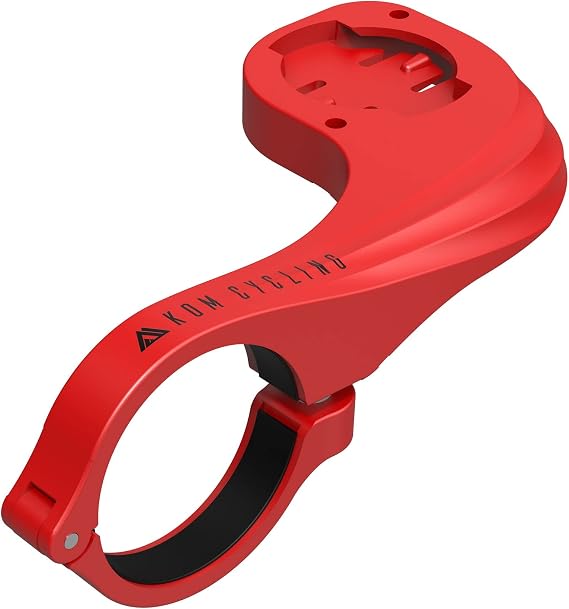 KOM Cycling Wahoo Elemnt Mount Compatible with Multiple Wahoo Computers Including The Wahoo Elemnt Bolt, Elemnt Roam, Elemnt Mini, and Elemnt - Multiple Colors 24g Out Front Computer Mount (Red) | KOM Cycling Wahoo Classic Handlebar Mount - Red, Compatible with & Wahoo Devices