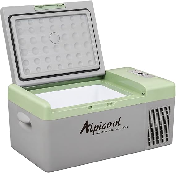 Alpicool Y16T Portable Freezer,12 Volt Car Refrigerator, 16 Quart (15 Liter) Fast Cooling 12V Car Fridge -4F~68F, Car Cooler, 12/24V DC and 100-240V AC for Outdoor, Camping, RV, Truck, Boat