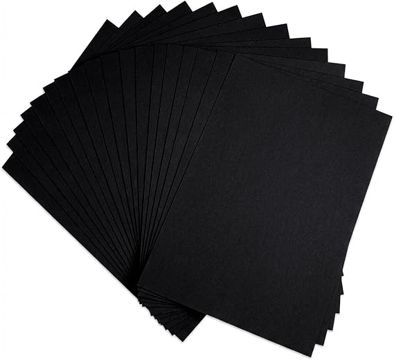 50 Sheets Black Card A4, 250gsm Thick Card Stock Black Craft Paper for Cards Making, Scrapbook, Invitations, Printing & DIY Crafts