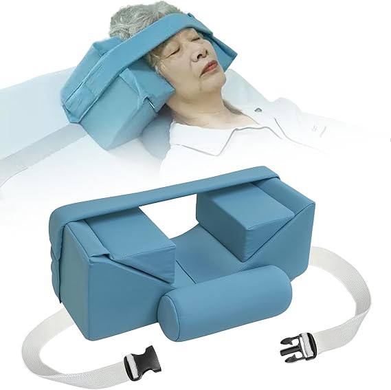 Neck Stabilizer Head Positioning Pillow for Bedridden Patients and Elderly Adjustable Pillow for High-back Wheelchair and Hospital Bed, Support Medical Head Positioner (Upgraded with Neck Support)