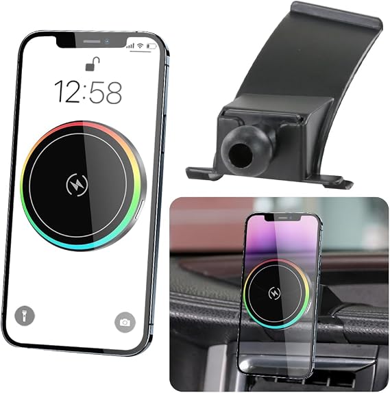 Car Magnetic Phone Mount for Toyota Highlander 2014 2015 2016 2017 2018 2019 Auto Interior Accessories Best Cellphone Holder Fast 15W Wireless Charger Cell Phones Charging Screen Stand Cradles