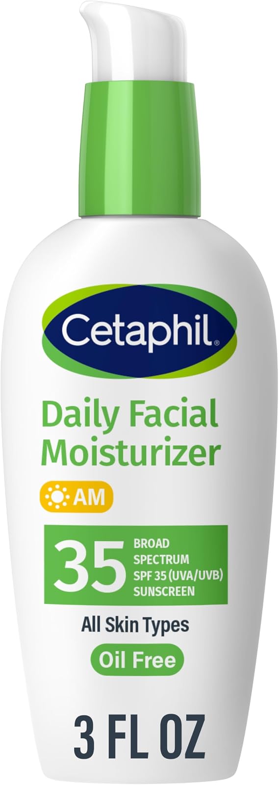 Cetaphil Daily Oil-Free Facial Moisturizer SPF 35, Odorless Facial Lotion for Dry or Oily Combination Sensitive Skin
