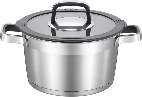 MARSKITOP 3 Quart Stock Pot with Lid, 18/8 Stainless Steel Pasta Pot