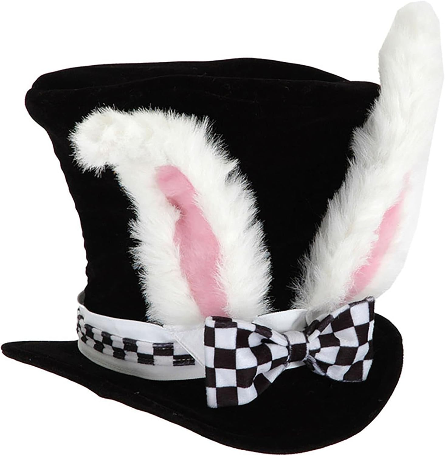 nezababycos Easter White Rabbit Top Hat with Bunny Ear Mad Hatter Costume Accessories for Women Men Adults Kids Halloween Party Cosplay
