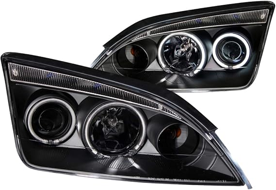 Anzo USA 121198 Ford Focus Black Clear Projector With Halos Headlight Assembly - (Sold in Pairs)