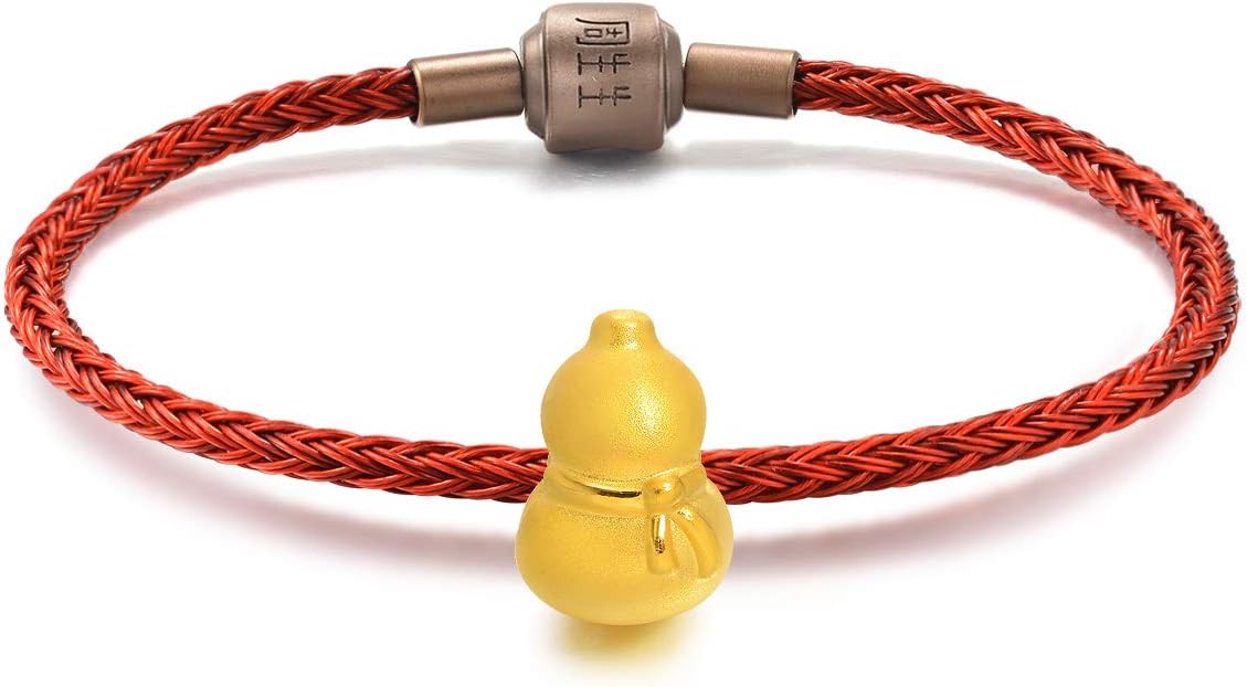 CHOW SANG SANG 999 24K Solid Gold Gourd (Wulu) Auspicious Charm Bracelet for Women 86335C