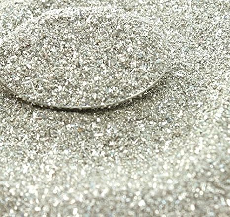 Silver Imported German Glass Glitter - 8 Ounce - Fine 90 Grit (Most Popular Grain Size) Sparkly Glass Glitter - 311-9-SL