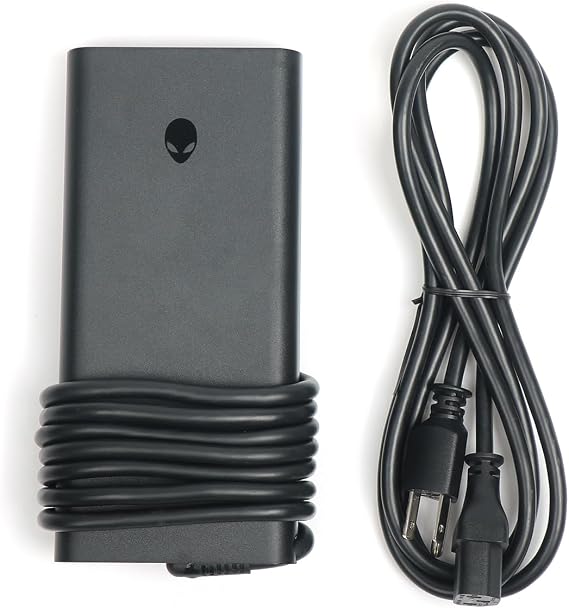 New DELL Alienware 330W GaN Charger AC Adapter Slim for X17 R1 R2, HA330PM201, DA330PM201, LA330PM201, 08K4F9., Black