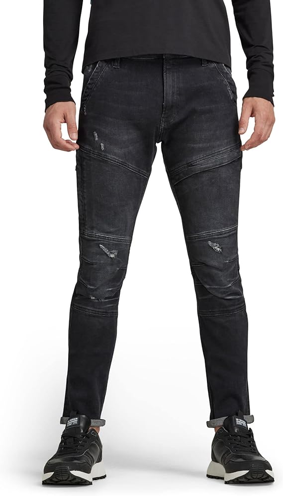 G-Star Raw Men's Rackam 3D Skinny Fit Jean, Medium Aged Grey Destroid, 31W x 31L