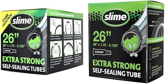 Slime Bike Inner Tubes with Puncture Sealant, Self Sealing, 26" x 1.75-2.125", Value Pack