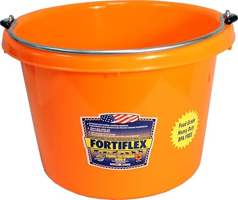 FORTEX Industries N400-8ORANGE Pail, 8 Quart, Orange