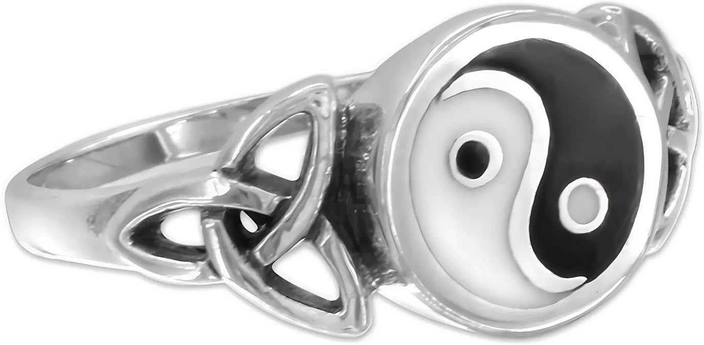 Yin Yang Ring | .925 Sterling Silver Balance and Harmony Ring | Sizes 4-15