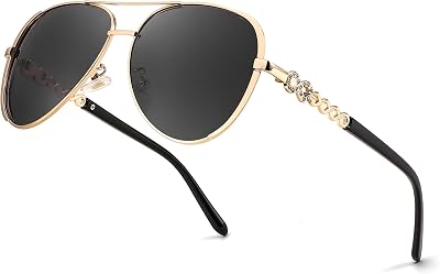 FEISEDY Retro Polarized Pilot Sunglasses for Women 70s Vintage Trendy Shades B4147