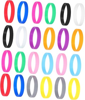24pcs Silicone Bracelets Custom Wristbands for DIY Slap Bracelets Red White Bulk for Boys and Girls Birthday Parties