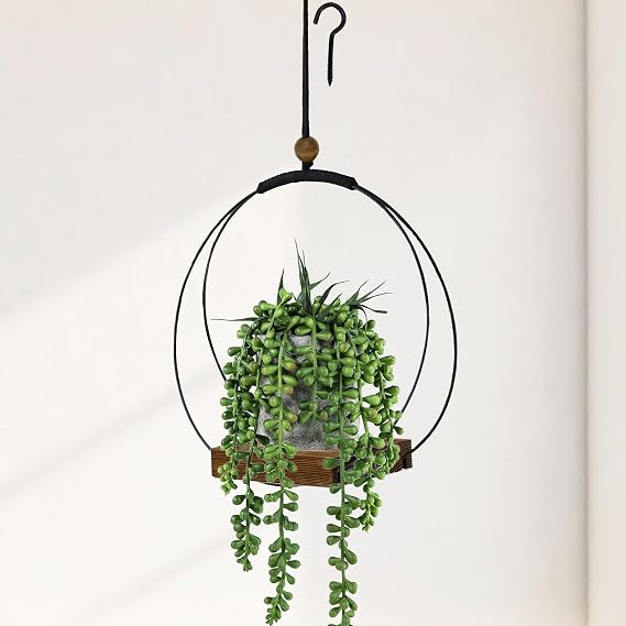 Adnkwolivt Hanging Planter for Indoor Plants - Outdoor Plant Hanger, Mid Century Metal Plant Hanger, Indoor Conner Ceiling, Gift for Mom, Plant Lovers, Housewarming