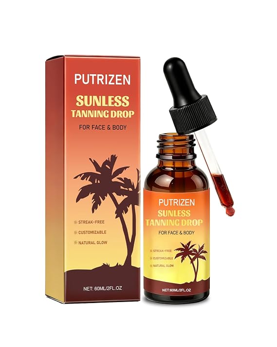 Self Tanning Drops for Face and Body, Gradual Sunless Tanner, 2 Fl Oz | Moisturizing Sunless Tanner with Hyaluronic Acid and Niacinamide, Oil-Free Gradual Tanning Serum, 60ml