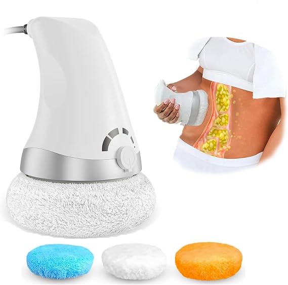 Electric Body Sculpting Machine & Cellulite Massager Tool, Handheld Lymphatic Drainage Massager with 3 Washable Pads for Stomach, Waist, Arms and Buttocks