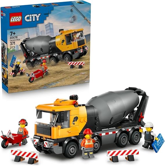 LEGO City 60478 Mixer Car Toy for Boys and Girls | Toys Birthday Present Blocks 7 8 9 Years Old Elementary School Vehicle Car Mini Car Children 371 Pieces