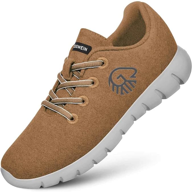 GIESSWEIN Merino Runners Men - Breathable Merino Wool 3D Stretch Sneakers, Lightweight Men's Casual Shoes with Replaceable Footbed