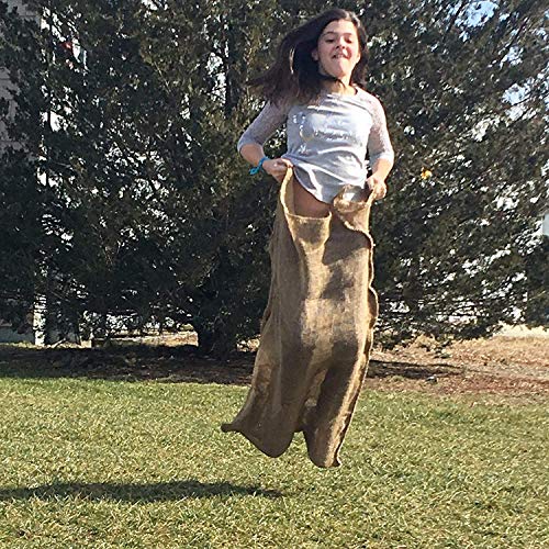 All Natural Reusable Jute Burlap Sacks 24 x 40 | Potato Sack Race Bags for Kids & Adults | Perfect Birthday Party Game | Eco-Friendly Biogradeable Food Storage | Shrub & Plant Frost Protection