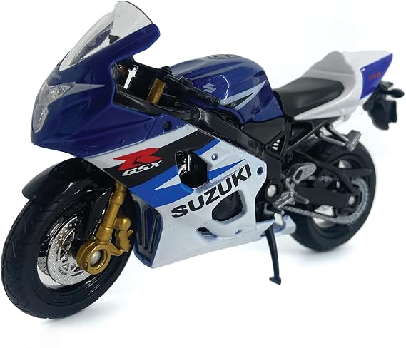 Welly Suzuki GSX-R750 Sport Motorcycle Replica, Blue, 1:18 Scale