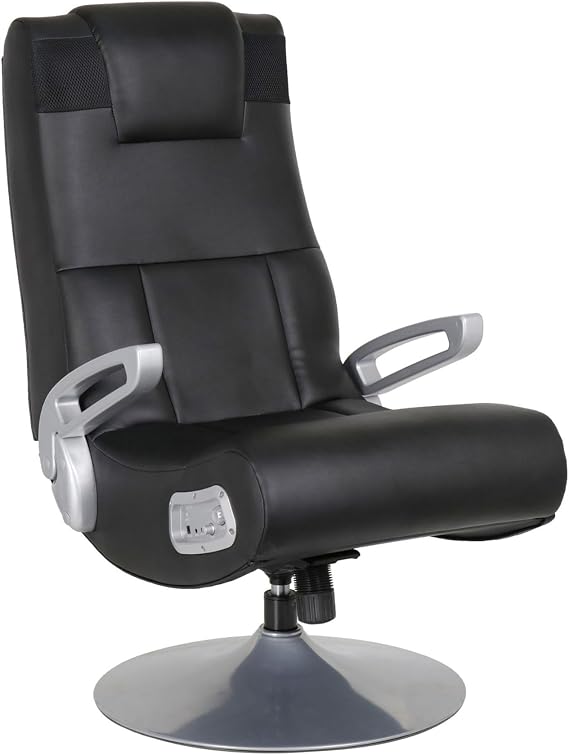 X Rocker SE Pro Video Gaming Lounging Pedestal Chair, Wireless Audio, 2 Speakers, Subwoofer, Foldable, Padded Armrest, 5127401, 30.7" x 30.7" x 39.76", Black