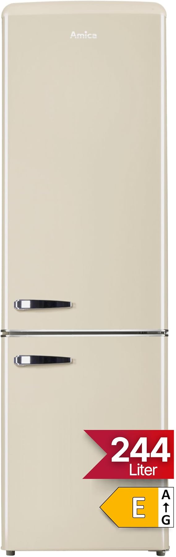 Amica Retro KGCR 387 100 B Fridge Freezer Combination 244L 181 x 55 x 61.5 cm [Energy Class E]