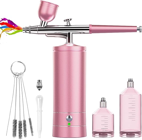 Airbrush Rechargeable Cordless Airbrush-Kit Compressor - 30PSI High Pressure Airbrush Gun Wireless Air Brush for Model Painting,Makeup,Barber, Nail Art, Cake Decor