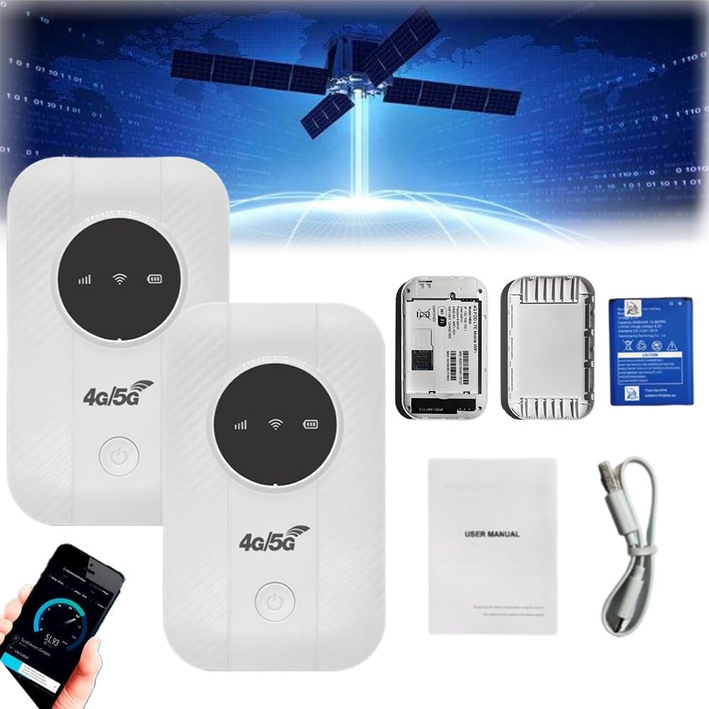 Ultra Link Pocket Router, 2025 New Ultra Link Pocket WiFi, Ultra Link Pocket [Free Internet in Your Pocket], Unlimited Satellite Internet, High Speed Smart Router for Anywhere2pcs