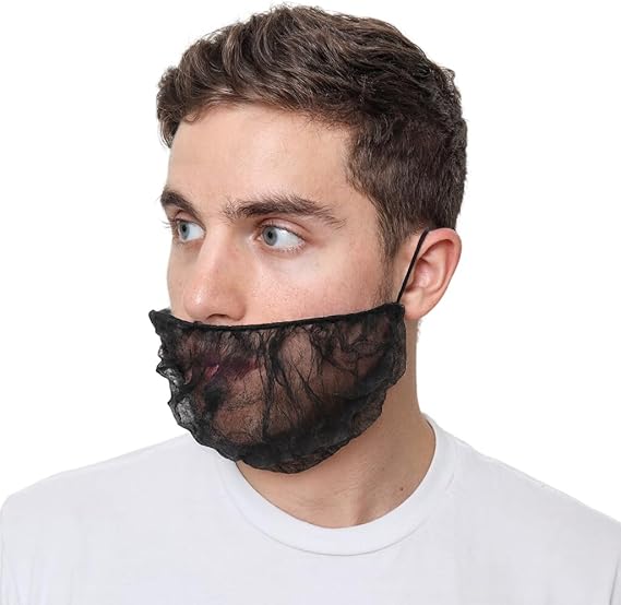 Beard Nets, Disposable Beard Covers, Beard Net for Food Service, Cooking, Cleaning, 18" and 21"