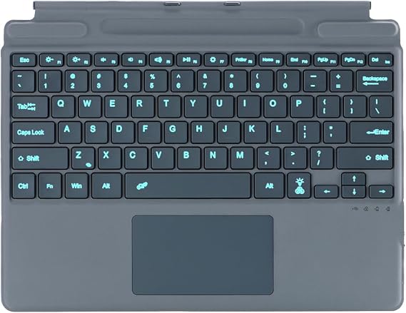 Keyboard for Microsoft Surface Pro Copilot+ (11th Edition) / Pro 11 / Pro 10/9 / 8 / X, 13 inch, Detachable Type Cover with Touchpad, 7-Color Backlit & Pen Holder (Gray)