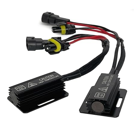 9006 LED Load Resistor Adapter 50W 6Ohm Upgraded Canbus Decoder Fix Headlights Fog Light DRL Error Code Anti-Flicker Wiring Relay Harness