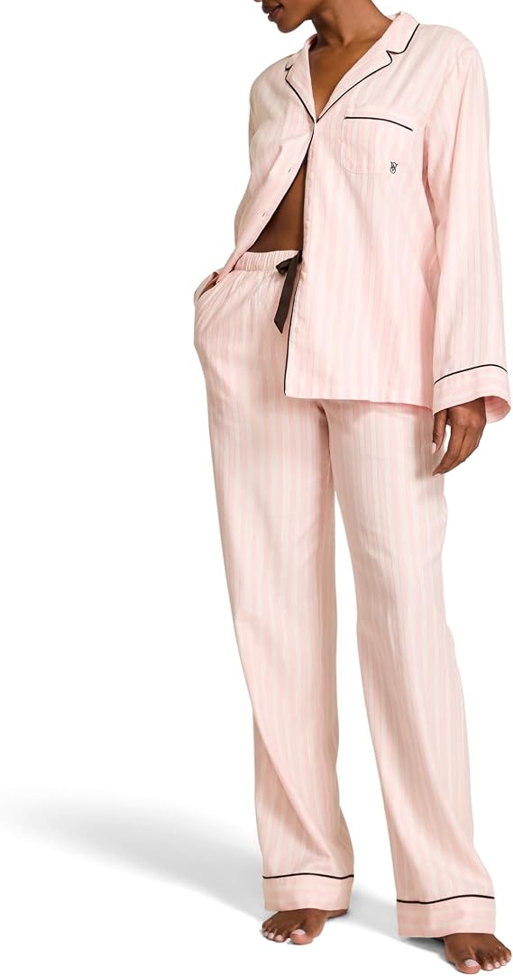 Victoria's Secret Flannel Pajama Set, Long Sleeve Button Down Shirt & Pants, Sleepwear for Women (XS-XXL)