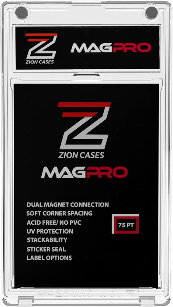 Zion Cases MagPro 75PT Magnetic Card Holder; Duel Magnet Card Case for Secure Holding Strength to Guard Against Unintentional Openings; Includes 1 Magnetic Trading Card Case; (1 Pack)