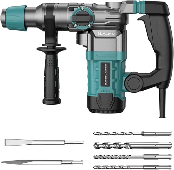 3 in 1 Hammer Drill, SDS-Plus Heavy Duty Rotary Hammer Drill Pick, Industrial Grade Concrete Demolition Hammer US Plug