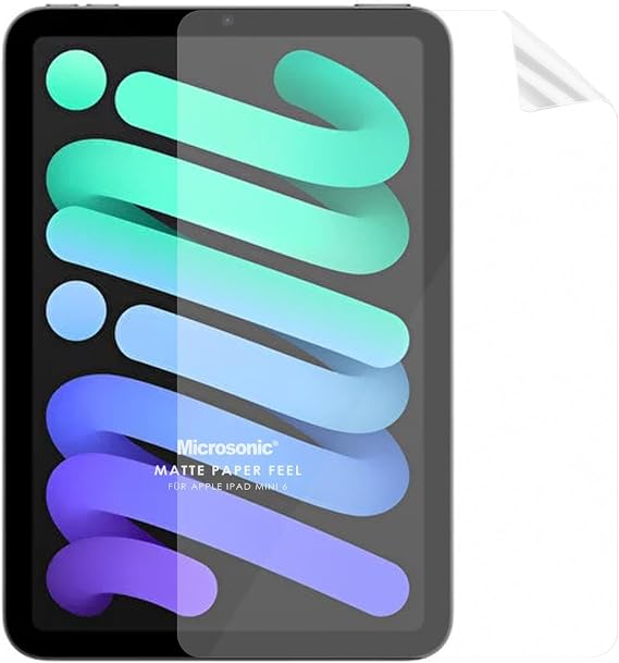 Microsonic Apple iPad Mini 7 (A2993-A2995) Paper Feel Paper Textured Matte Screen Protector [Screen Protector Compatible with iPad Mini 7 - Transparent]