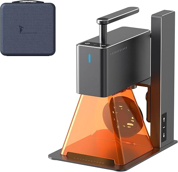 LaserPecker L2 (Basicbox) Laser Engraver with Carry Case for Wood Kraft Paper Leather, Portable Handheld Engraver High Precision 0.05mm Compressed Spot 36000mm/min High Speed Engraving Machine