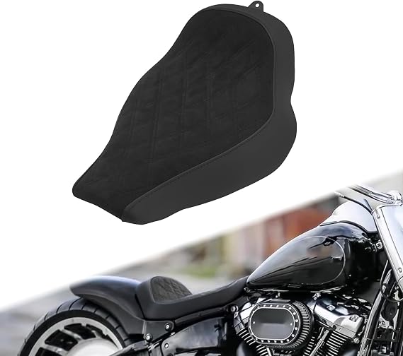 Solo Driver Seat Cushion Fit For Harley Softail 2018-2025, Black Stitching