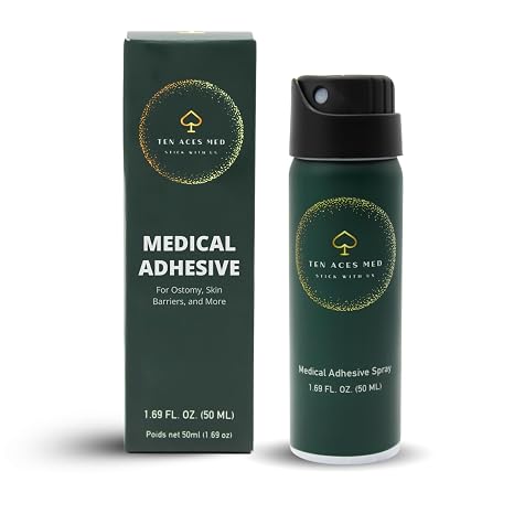 Ten Aces Medical Adhesive Spray for Ostomy, Colostomy & Urostomy, 50 mL
