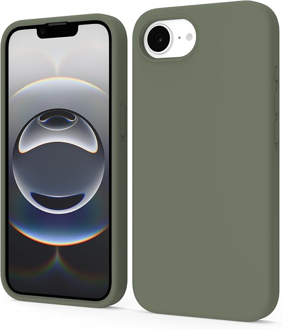 Silicone Case Compatible with iPhone 17e Case(2026) Soft Ultra Slim Protective Shockproof Liquid Silicone Phone Case,Anti-Scratch Microfiber Lining, 6.1" Copper Green