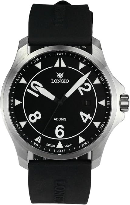LONGIO Adonis Mens Automatic Watch, Swiss ETA2824 Movement,Sapphire Crystal